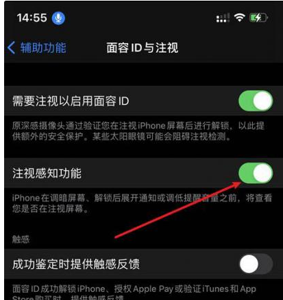 大同苹果14维修网点分享iPhone14注视感知功能有什么用 